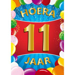 11 jaar verjaardag versiering poster - 59 x 84 cm - leeftijd feestartikelen