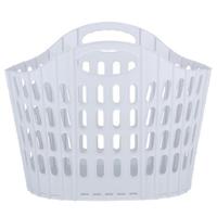 Flexibele wasmand - wit - 25 liter - kunststof - 49 x 35 x 38 cm - opbergen
