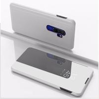 Voor OPPO A9 2020/A5 2020 vergulde spiegel horizontaal Flip leder met stand mobiele telefoon holster (zilver)