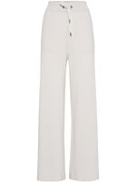 Brunello Cucinelli pantalon en cachemire mélangé à coupe ample - Blanc