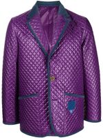 Fumito Ganryu blazer boutonné à design matelassé - Violet