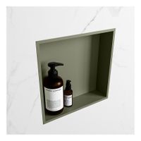 Wandnis Solid Surface Easy | In- en opbouw | 30x30x8 cm | 1 vak | Army/Talc