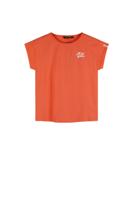 NoBell zomer t-shirt meisjes - oranje koraal - back print - Kase - thumbnail