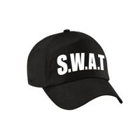 SWAT team politie agent verkleed petje - baseballcap - zwart - voor kinderen - verkleden