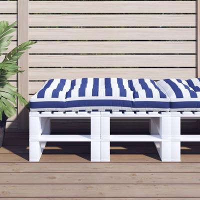 VidaXL Palletkussen gestreept 120x80x12 cm stof blauw en wit