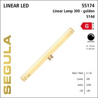 LED lamp Gold S14d 4W 240lm 2200K filament Segula dimbaar 55174