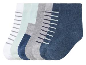 lupilu 7 paar kinder sokken (Wit/grijs/blauw, 19-22)