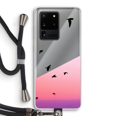 Fly away: Samsung Galaxy S20 Ultra Transparant Hoesje met koord