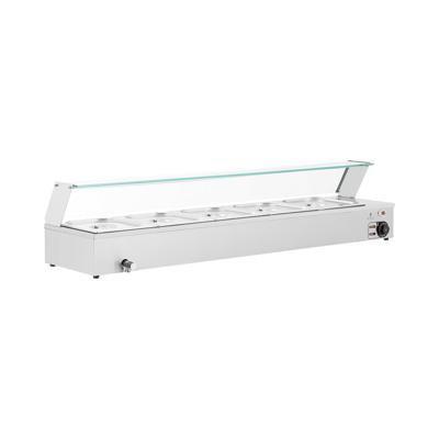 Bain Marie - 2,000 W - 5 GN 1/2 - Aftapkraan - Glasbeschermer