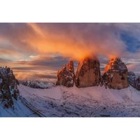 Fotobehang - Mountain Peaks in Italy 384x260cm - Vliesbehang - thumbnail