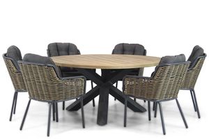 Santika Fasano/Rockville 160 cm rond dining tuinset 7-delig