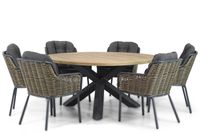 Santika Fasano/Rockville 160 cm rond dining tuinset 7-delig - thumbnail