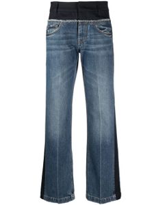 Stella McCartney jean droit à design bicolore - Bleu