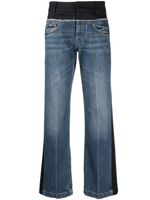 Stella McCartney jean droit à design bicolore - Bleu