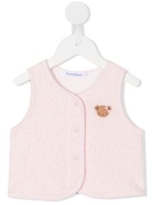 familiar gilet à broderie ourson - Rose