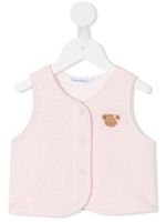 familiar gilet à broderie ourson - Rose