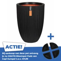 Vaas elegant laag tube d46h58 zwart