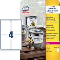 Avery L4774-20 ultra-sterke etiketten ft 99,1 x 139 mm (b x h), 80 etiketten, wit