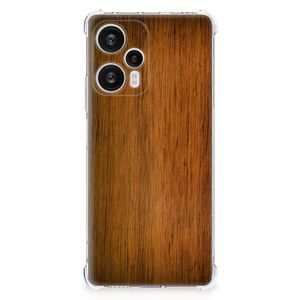 Xiaomi Poco F5 Stevig Telefoonhoesje Donker Hout