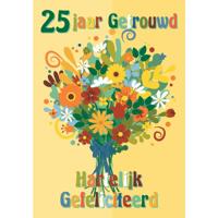 Wenskaarten 25 jr getrouwd pak a 10 stuk Wenskaarten 25 jr getrouwd pak a 10 stuk