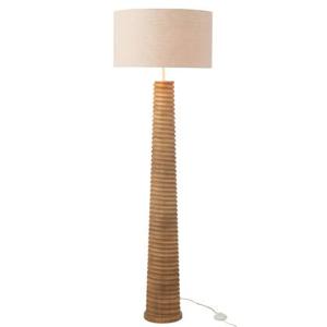 J-line - Vloerlamp Schroefdraad Hout Naturel|grijs - 48x48x160cm