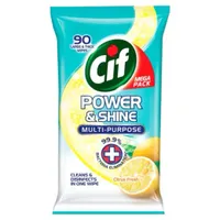 Cif Power & Shine Multifunctionele Antibacteriële Doekjes Citrusfris - 90 stuks - thumbnail