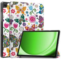 Basey Samsung Galaxy Tab A9 Hoesje Kunstleer Hoes Case Cover -Vlinders - thumbnail