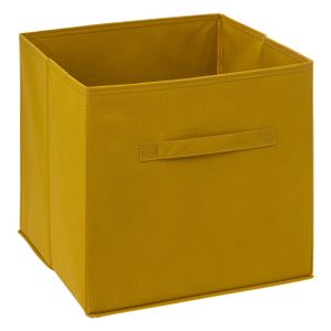 Opbergmand/kastmand - 29 liter - mosterdgeel - 31 x 31 x 31 cm