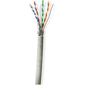 Netwerk Kabel Rol | CAT6 | Solid | S/FTP | CCA | 305.0 m | Binnenshuis | Rond | PVC | Grijs | Trekdo