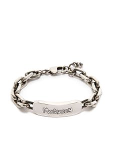 Alexander McQueen bracelet à plaque logo - Argent