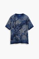 T-shirt met korte mouwen en mozaïek - BLUE - S