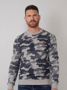 40% korting - Petrol Industries Heren All-over print sweater Light Grijs Melee - S