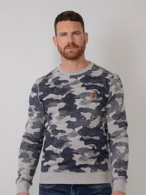40% korting - Petrol Industries Heren All-over print sweater Light Grijs Melee - S