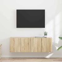 TV-wandkast 2 pcs Sonoma Eiken 59,5 x 31 x 40 cm Bewerkt hout