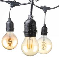 LED Prikkabel 5 meter - String Light - 10 E27 Fittingen - IP54 Lichtsnoer buiten - excl. lichtbronnen