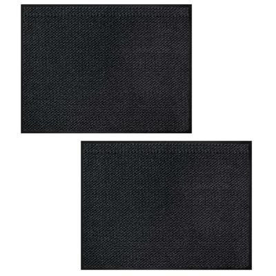 Deurmat - 2x - anti slip - kunststof - antraciet - 80 x 120 cm - voor binnen - schoonloopmat