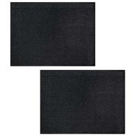 Deurmat - 2x - anti slip - kunststof - antraciet - 80 x 120 cm - voor binnen - schoonloopmat Deurmat - 2x - anti slip - kunststof - antraciet - 80 x 120 cm - voor binnen - schoonloopmat