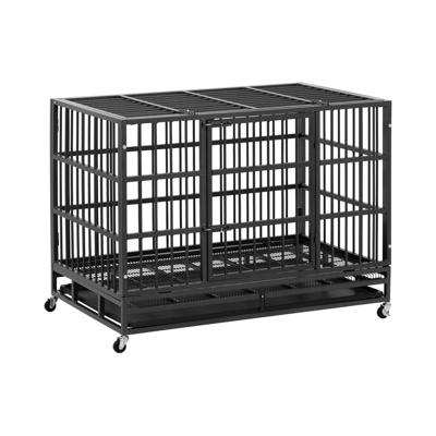 Robuuste hondenkooi - 4 wielen - 2 afsluitbare deuren - 120 x 76 x 90.5 cm