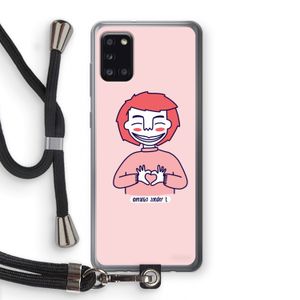 Hartje: Samsung Galaxy A31 Transparant Hoesje met koord