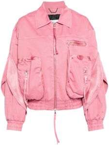 Blumarine veste bomber à empiècements satinés - Rose