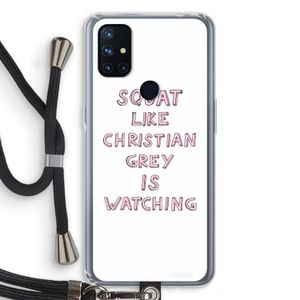 Christian Grey: OnePlus Nord N10 5G Transparant Hoesje met koord