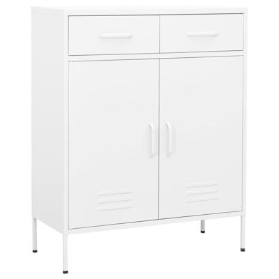 Opbergkast 80x35x101,5 cm staal wit