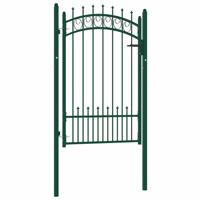 Poort met speerpunten 100x150 cm staal groen