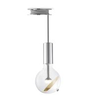 Move Me hanglamp Pulley - grijs / Cone 5,5W - zilver goud