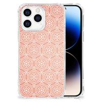 iPhone 14 Pro Doorzichtige Silicone Hoesje Pattern Orange