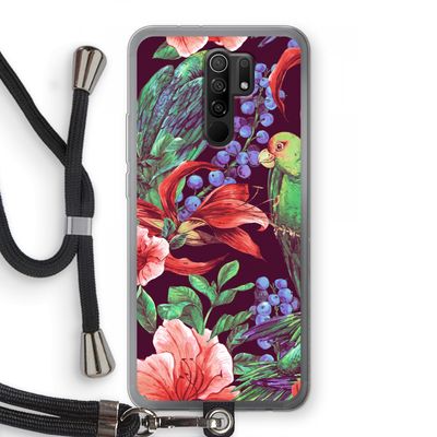Papegaaien: Xiaomi Redmi 9 Transparant Hoesje met koord