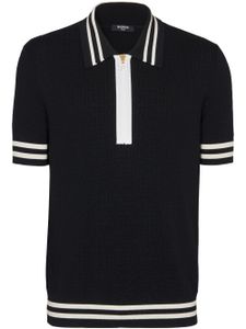 Balmain polo à motif monogrammé en jacquard - Noir