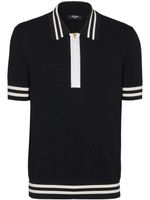 Balmain polo à motif monogrammé en jacquard - Noir - thumbnail