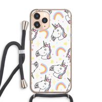 Rainbow Unicorn: iPhone 11 Pro Transparant Hoesje met koord
