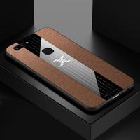 Voor vivo X20 XINLI stiksels doek textuur schokbestendig TPU beschermhoes (bruin)